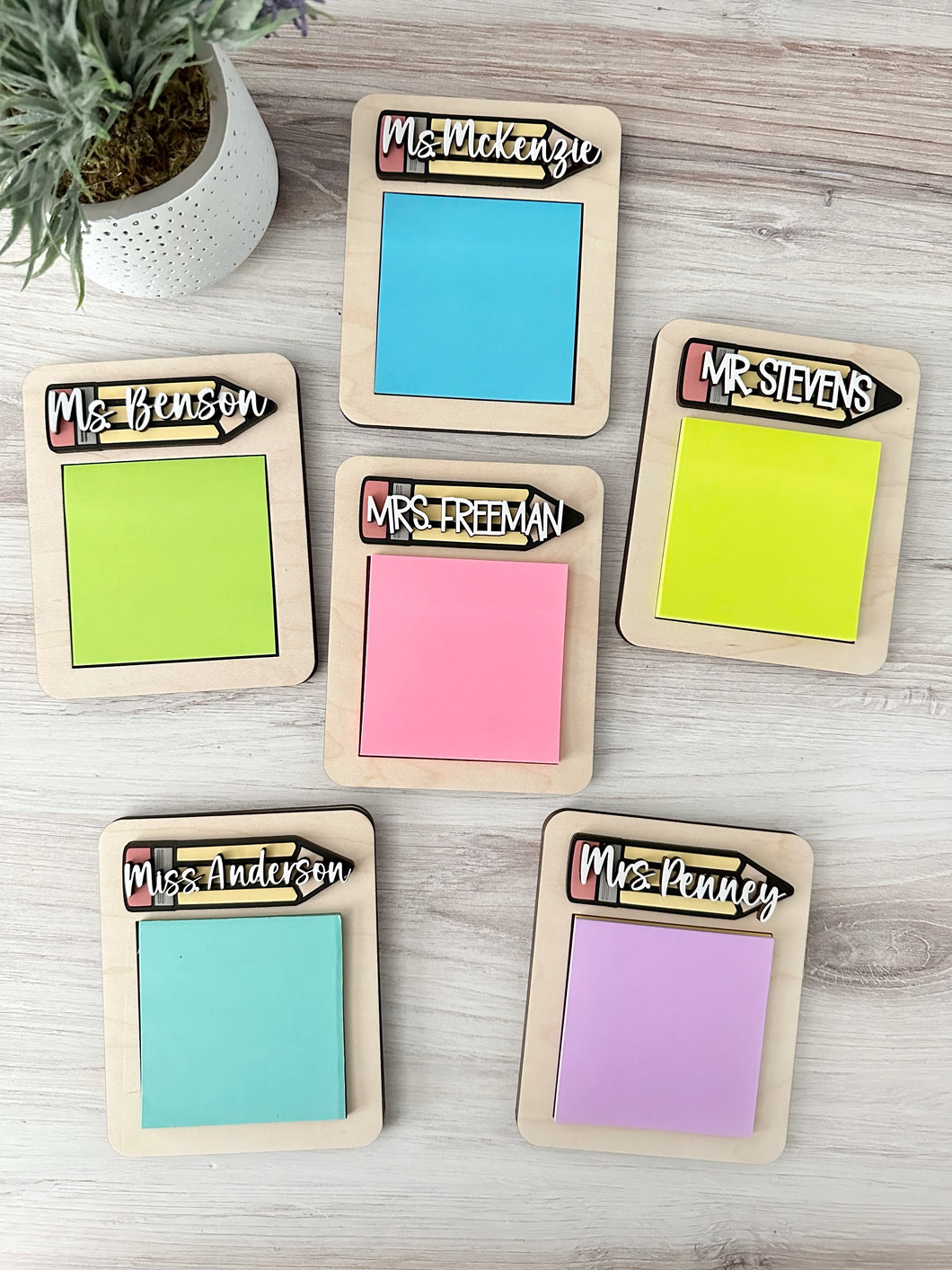 Personalized Note Card Holder, Teacher Appreciation Gift