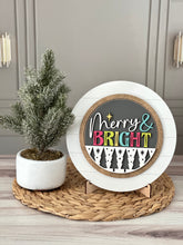 Load image into Gallery viewer, Merry &amp; Bright, Gray with Trees Insert for Interchangeable Shiplap Base,
