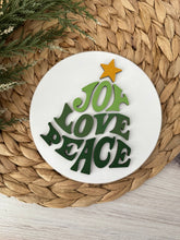 Load image into Gallery viewer, Joy, Love, Peace, Christmas Tree Insert - for Interchangeable Shiplap Bases
