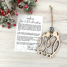 Load image into Gallery viewer, Love and Partnership Ornament - Penguin Couple Ornament - Engagement Ornament
