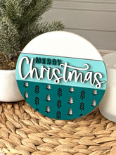 Load image into Gallery viewer, Modern Teal Merry Christmas Insert for Shiplap Bases
