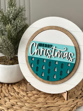 Load image into Gallery viewer, Modern Teal Merry Christmas Insert for Shiplap Bases
