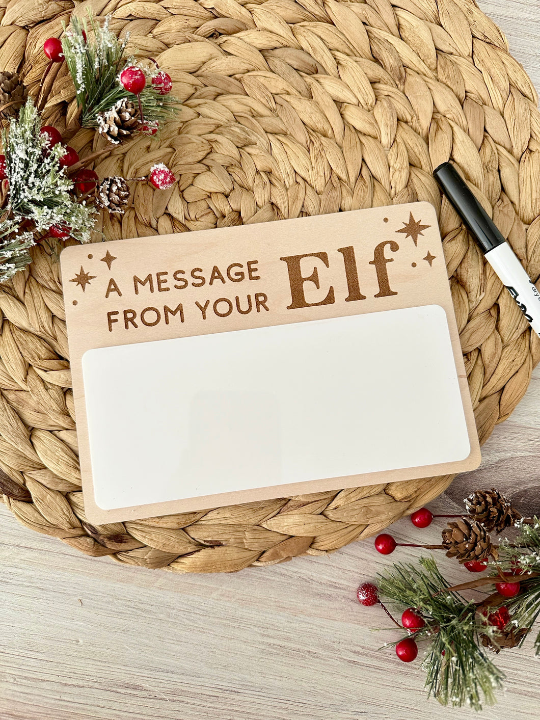 Dry Erase Message from your Elf Sign, Elf on the Shelf Prop