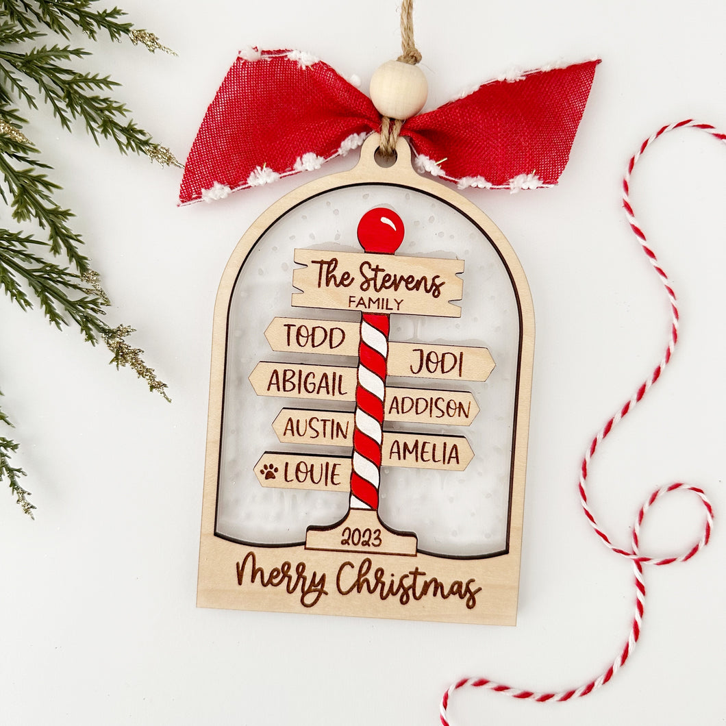 Personalized North Pole Christmas Ornament