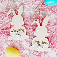 Load image into Gallery viewer, Engraved Bunny Shaped Easter Basket Tags
