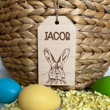 Load image into Gallery viewer, Engraved Bunny Personalized Easter Basket Tags
