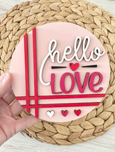 Load image into Gallery viewer, Hello Love Insert for Square Shiplap Sign Base
