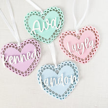Load image into Gallery viewer, Scalloped Heart Acrylic Name Tag
