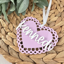 Load image into Gallery viewer, Scalloped Heart Acrylic Name Tag

