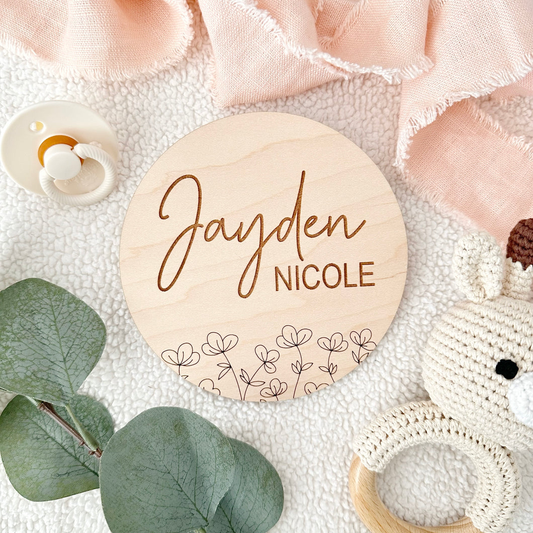 Personalized Baby Announcement Sign, Newborn Photo Prop
