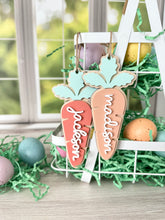 Load image into Gallery viewer, Personalized Carrot Easter Basket Tags, Kids Easter Basket Name Tags
