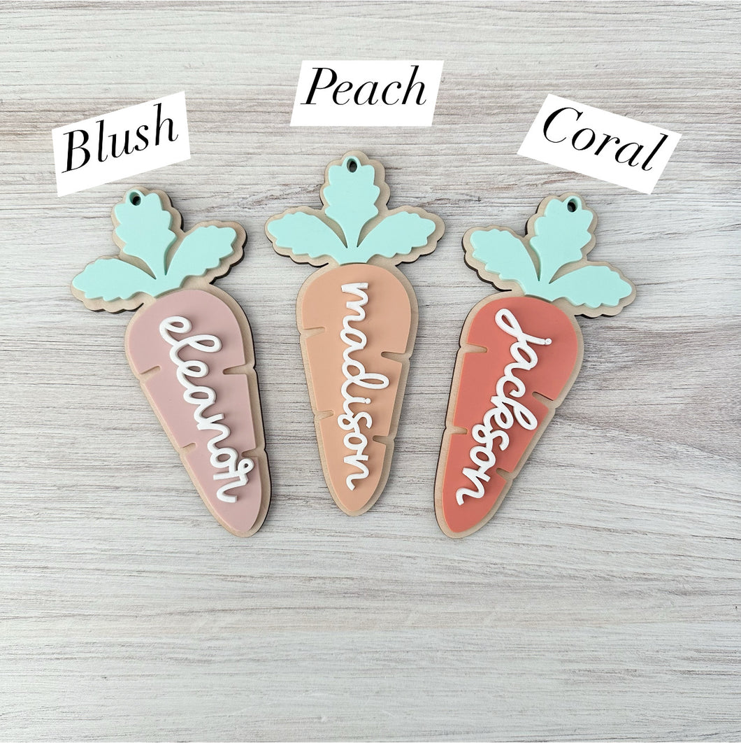 Personalized Carrot Easter Basket Tags, Kids Easter Basket Name Tags
