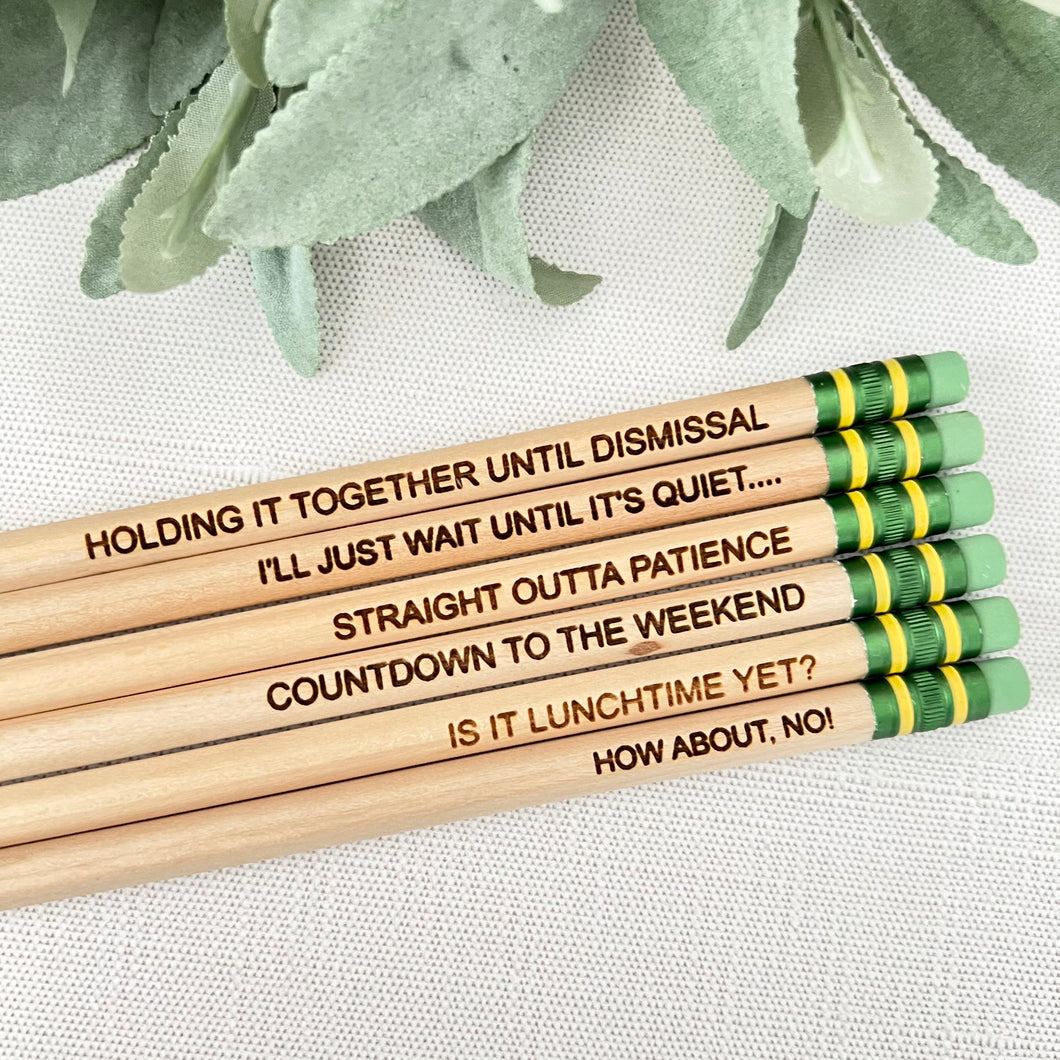 Funny Engraved Pencils for Teacher - Set 1