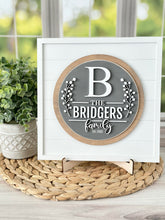 Load image into Gallery viewer, Farmhouse Family Monogram Insert in Gray and White - Insert for Shiplap Base
