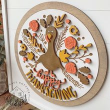 Load image into Gallery viewer, Happy Turkey, Happy Thanksgiving Insert with Shiplap Base
