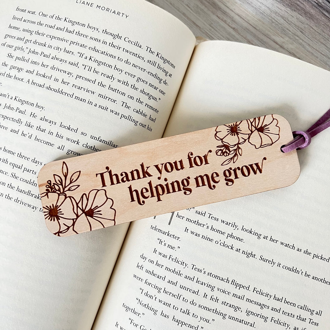 Teacher Bookmark - Thank You for Helping Me Grow