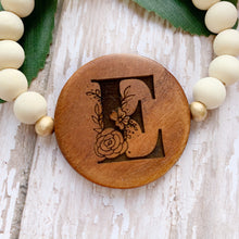Load image into Gallery viewer, Wood Beaded Bracelet w/ Wood Disc
