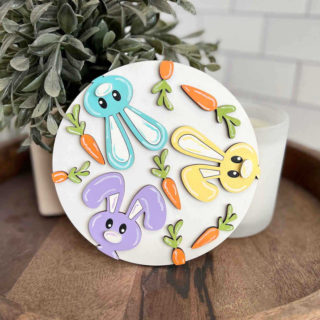 Easter Bunnies, Happy Easter Insert for Shiplap Base