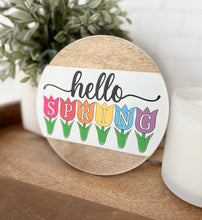 Load image into Gallery viewer, Hello Spring Tulips Insert &amp; Square Shiplap Base
