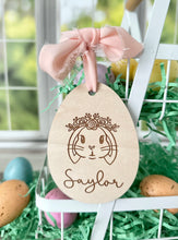 Load image into Gallery viewer, Personalized Easter Basket Tag, Bunny Easter Basket Tag,
