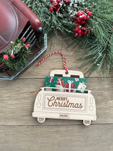 Load image into Gallery viewer, Vintage Christmas Truck Gift Card holder Ornament
