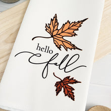 Load image into Gallery viewer, Hello Fall Leaves Tea Towel
