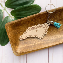 Load image into Gallery viewer, State Outline Wood Keychain
