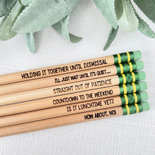 Load image into Gallery viewer, Funny Engraved Pencils for Teacher - Set 1

