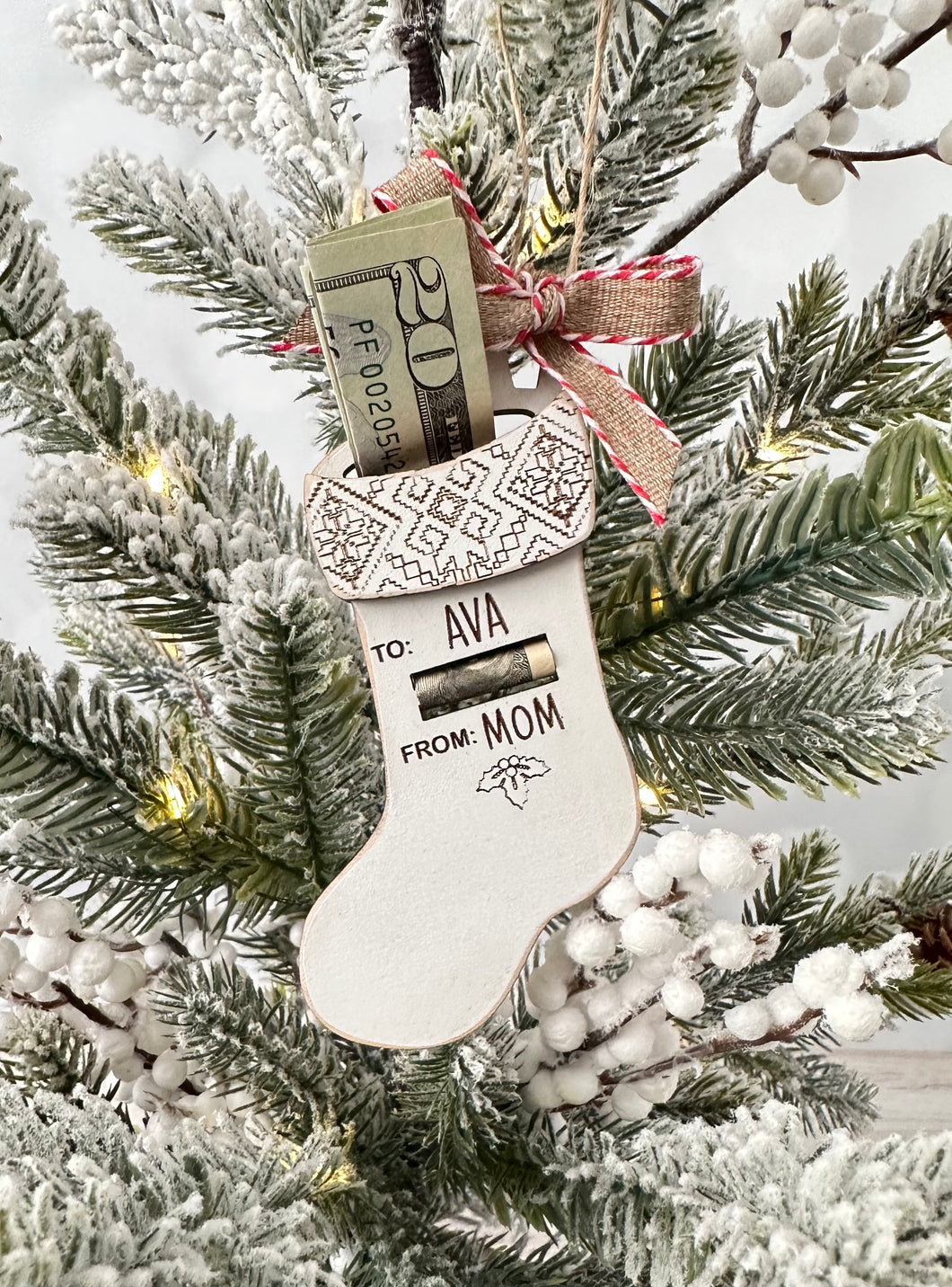 Stocking Cash Holder Ornament