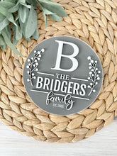 Load image into Gallery viewer, Farmhouse Family Monogram Insert in Gray and White - Insert for Shiplap Base
